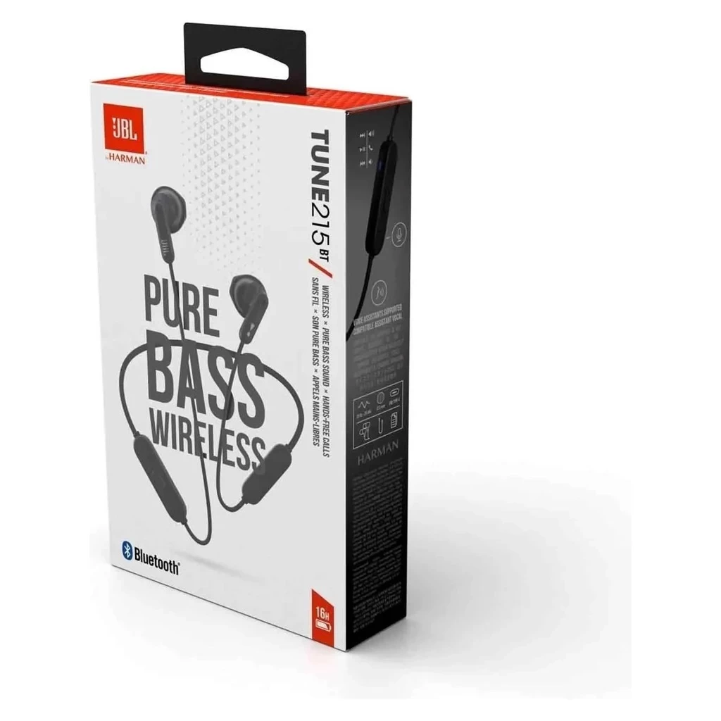 JBL Tune 215BT Bluetooth Headset, fekete
