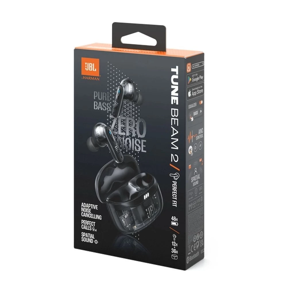 JBL Tune Beam 2 Ghost Edition TWS Bluetooth Headset, fekete