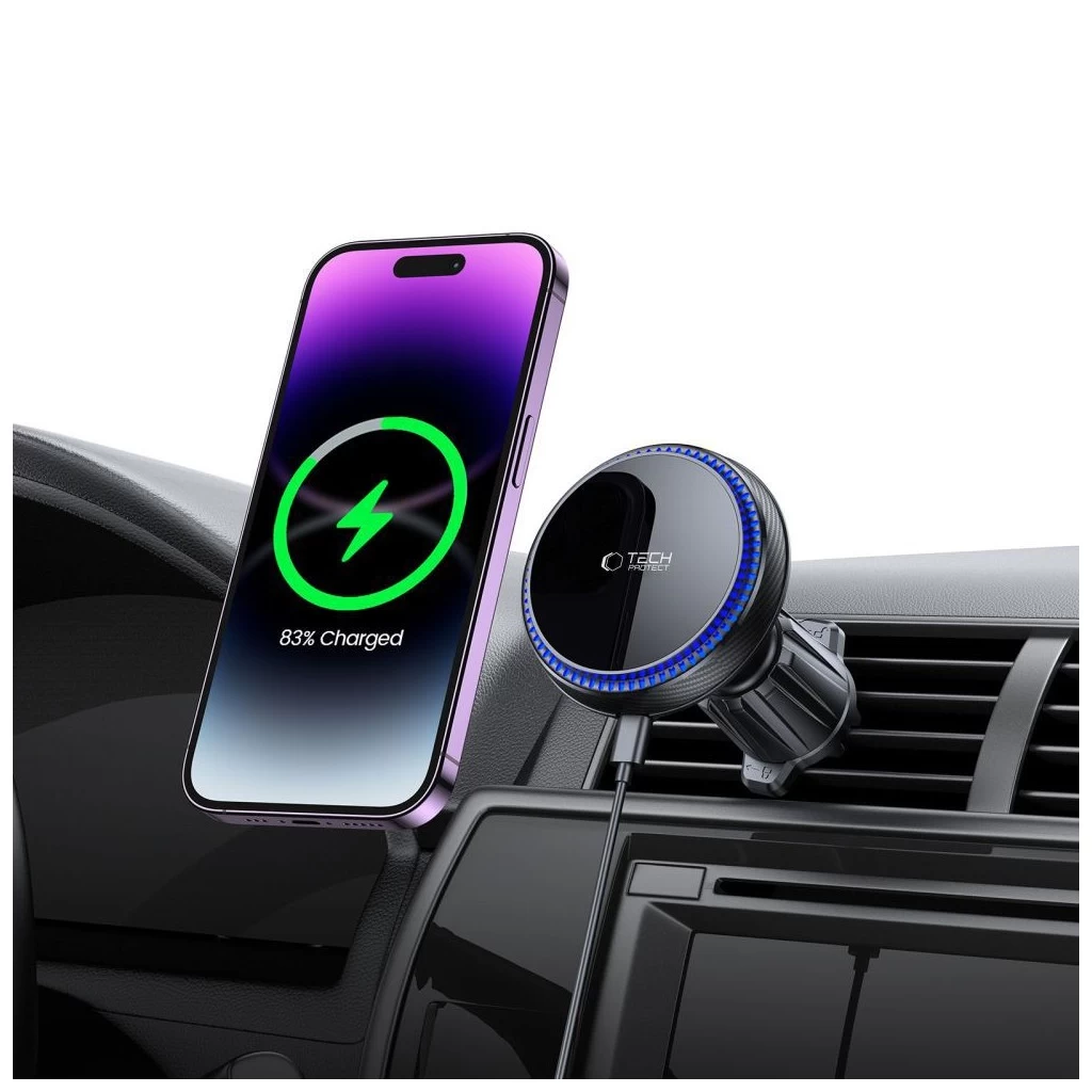 Tech-Protect MagSafe autós tartó fekete MM15W-V4 15W QC szellőzőrácsba helyezhető