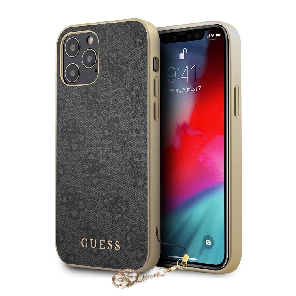 Guess 4G Charm tok iPhone 12/12 Pro 6.1 készülékhez szürke