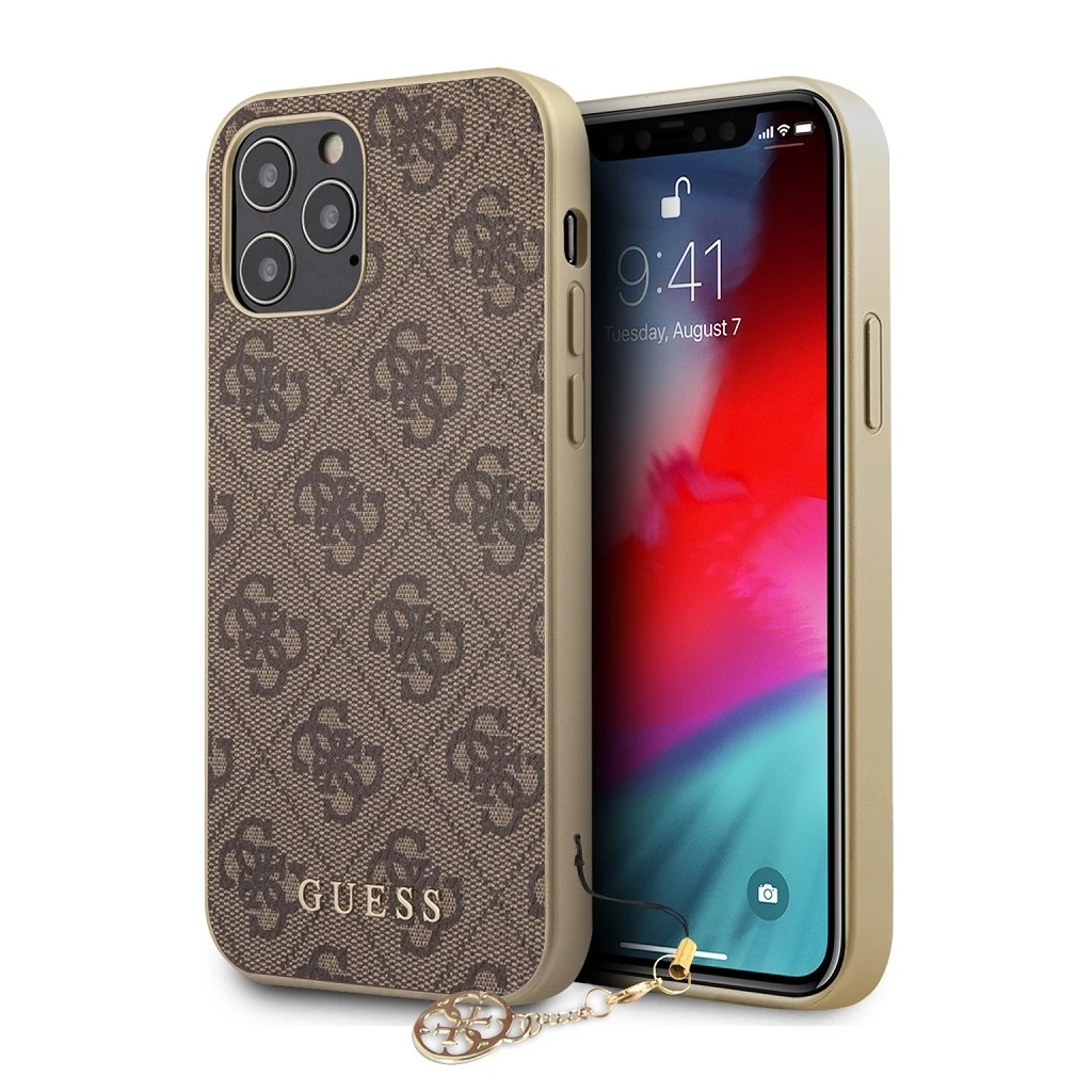 Guess 4G Charm tok iPhone 12 Pro Max 6.7 készülékhez barna