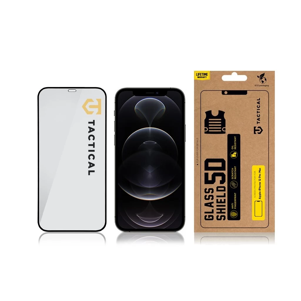 Tactical Glass Shield 5D Apple iPhone 12 Pro Max készülékhez fekete