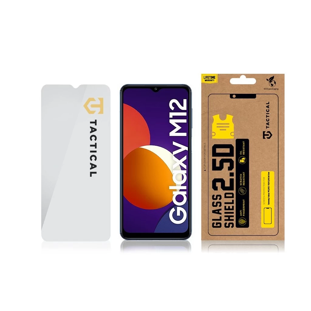 Tactical Glass Shield 2.5D Samsung Galaxy M12/A32 5G/A12/A02s készülékhez átlátszó