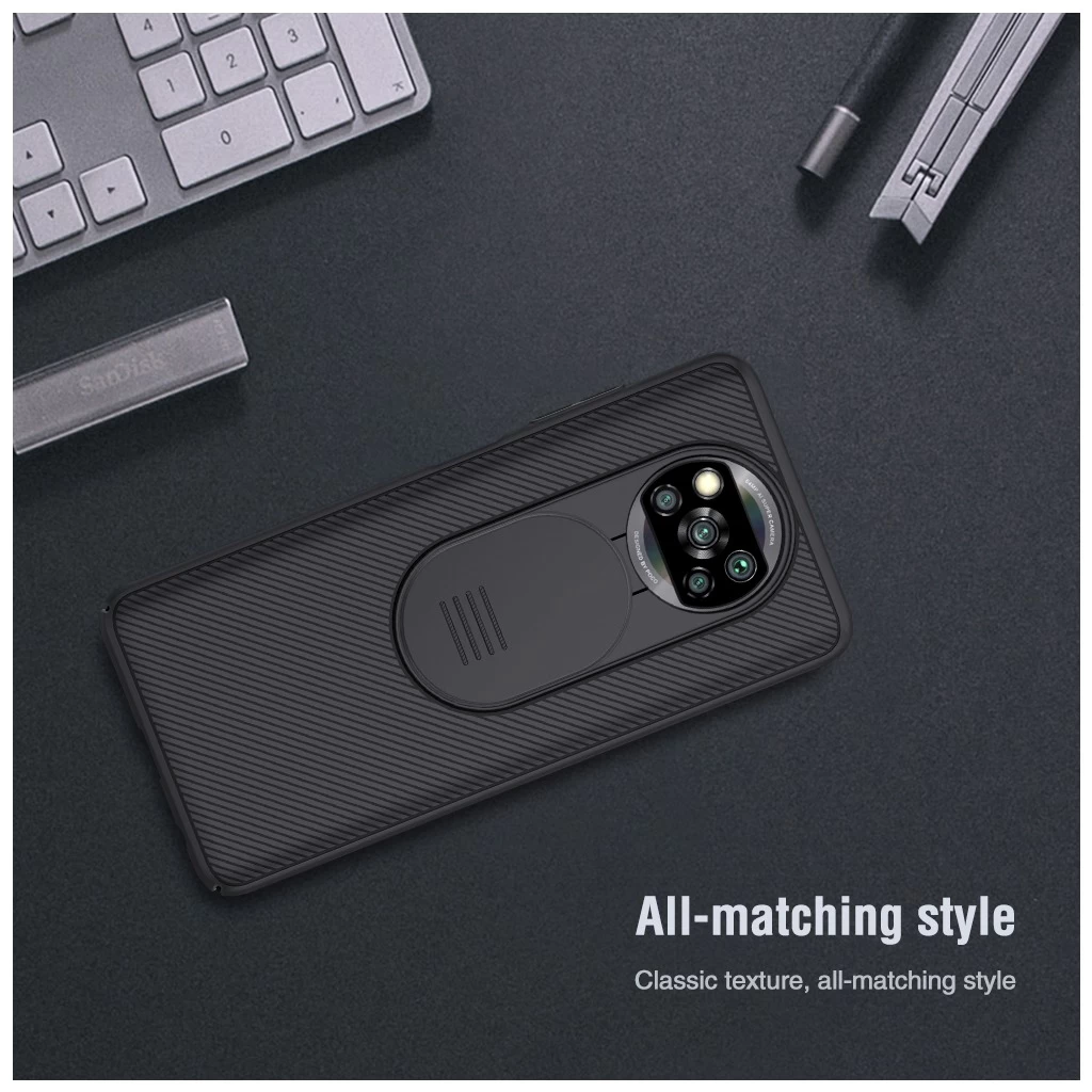 Nillkin CamShield kemény tok Poco X3 NFC/X3 Pro készülékhez fekete