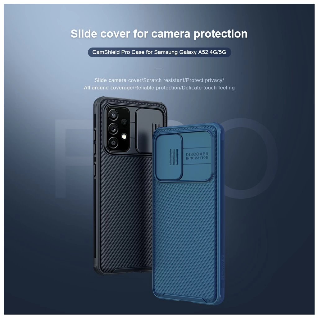 Nillkin CamShield PRO kemény tok Samsung Galaxy A52/A52 5G/A52s 5G készülékhez fekete