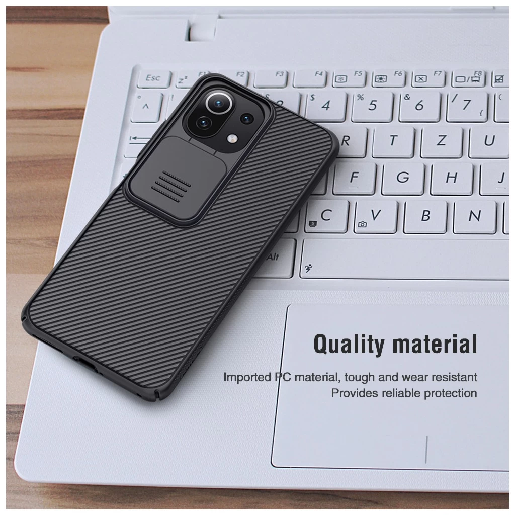 Nillkin CamShield kemény tok Xiaomi Mi 11 Lite 4G/5G/5G NE készülékhez fekete