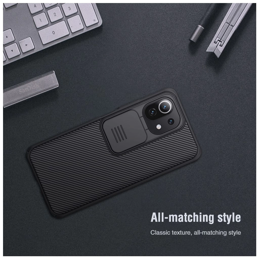 Nillkin CamShield kemény tok Xiaomi Mi 11 Lite 4G/5G/5G NE készülékhez fekete