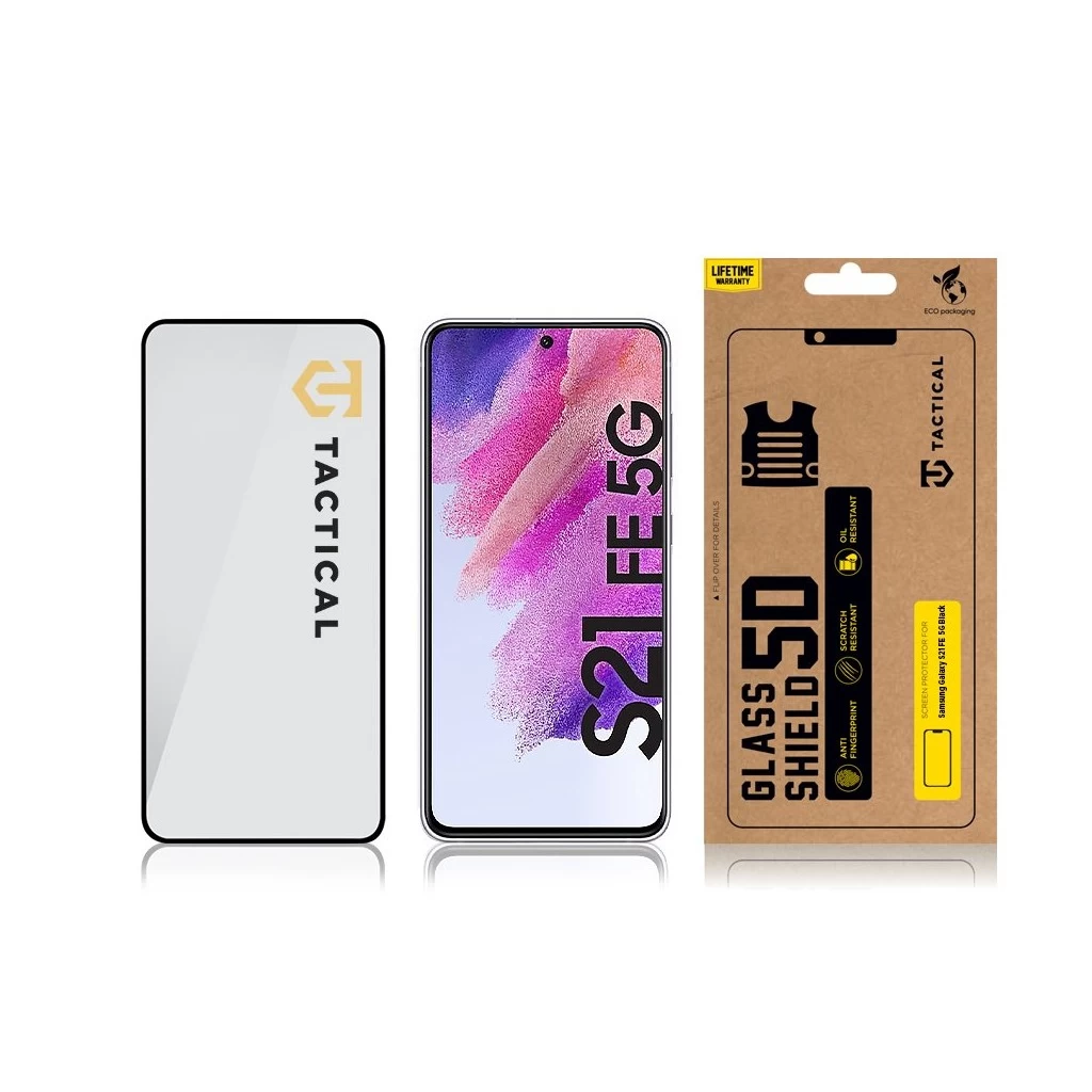 Tactical Glass Shield 5D Samsung Galaxy S21 FE 5G készülékhez fekete
