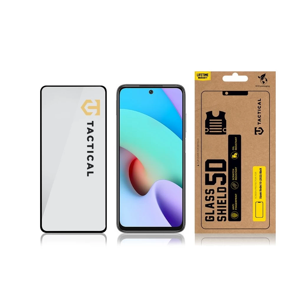 Tactical Glass Shield 5D Xiaomi Redmi 10 (2022) készülékhez fekete