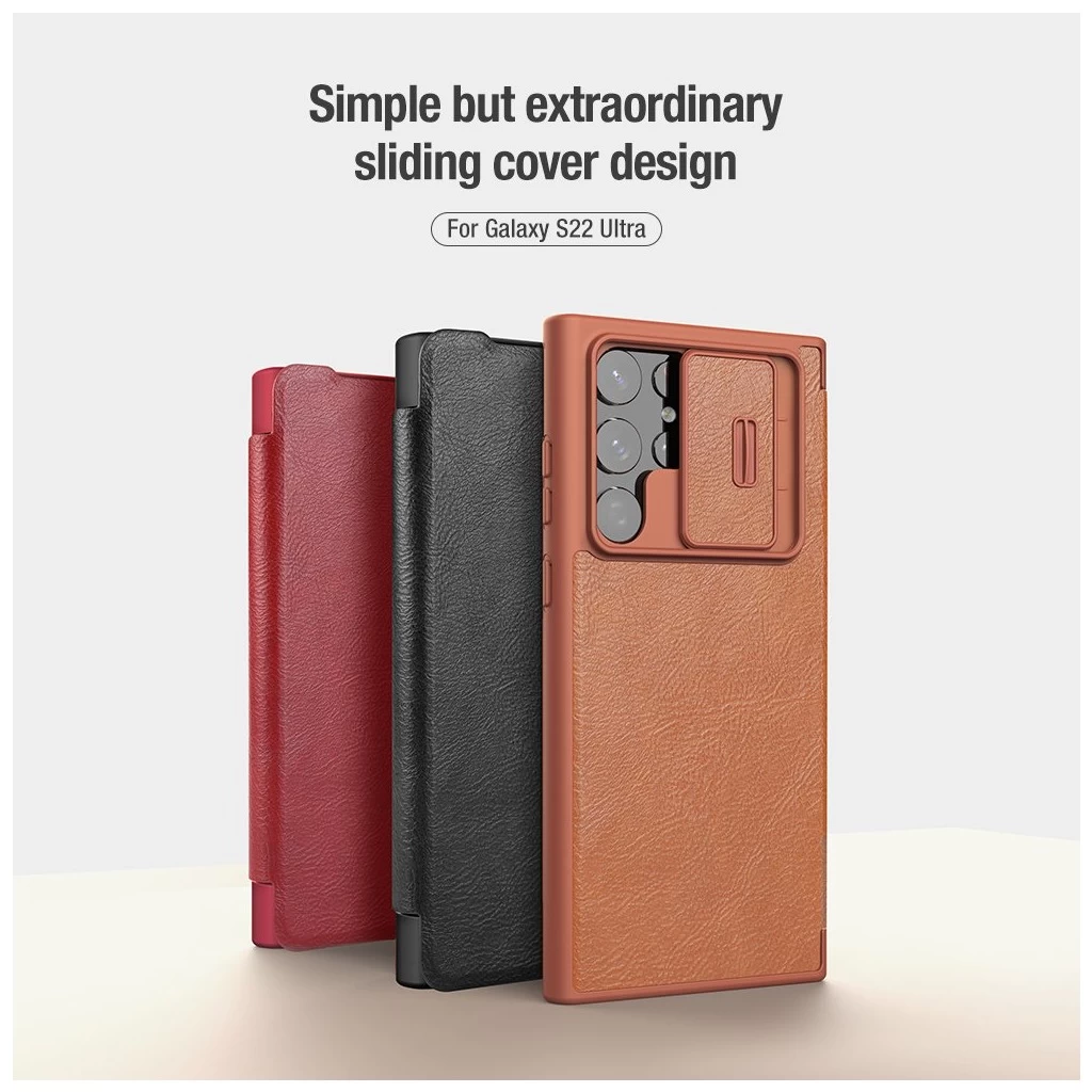 Nillkin Qin Book PRO tok Samsung Galaxy S22 Ultra készülékhez fekete