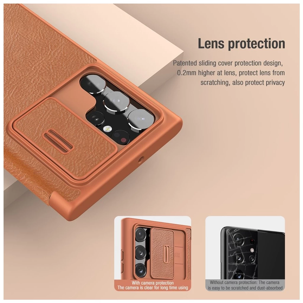 Nillkin Qin Book PRO tok Samsung Galaxy S22 Ultra készülékhez fekete