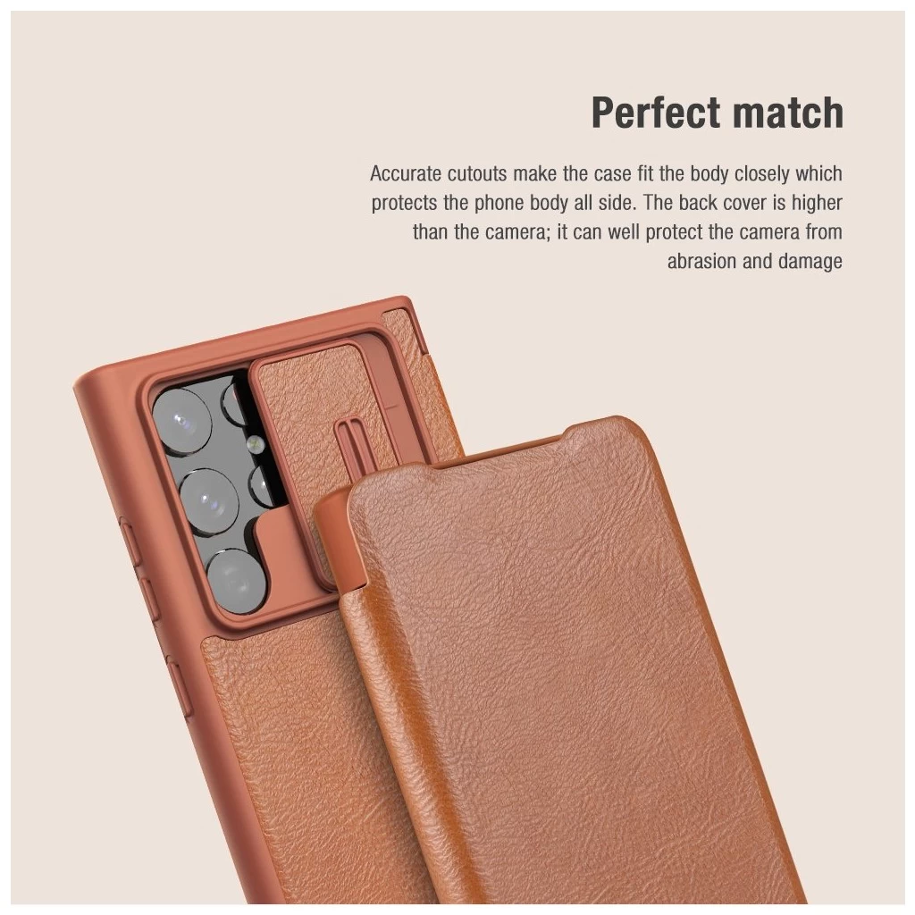 Nillkin Qin Book PRO tok Samsung Galaxy S22 Ultra készülékhez fekete