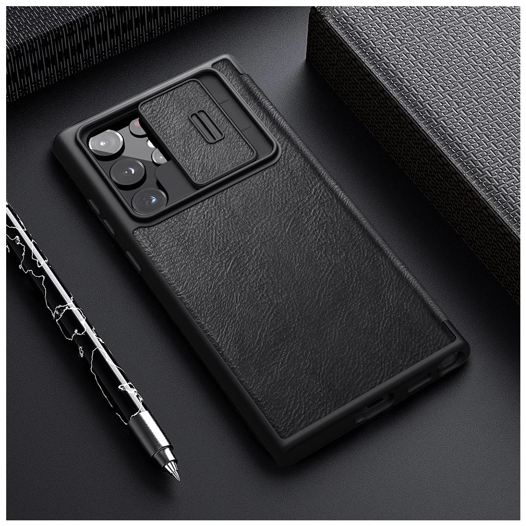 Nillkin Qin Book PRO tok Samsung Galaxy S22 Ultra készülékhez fekete
