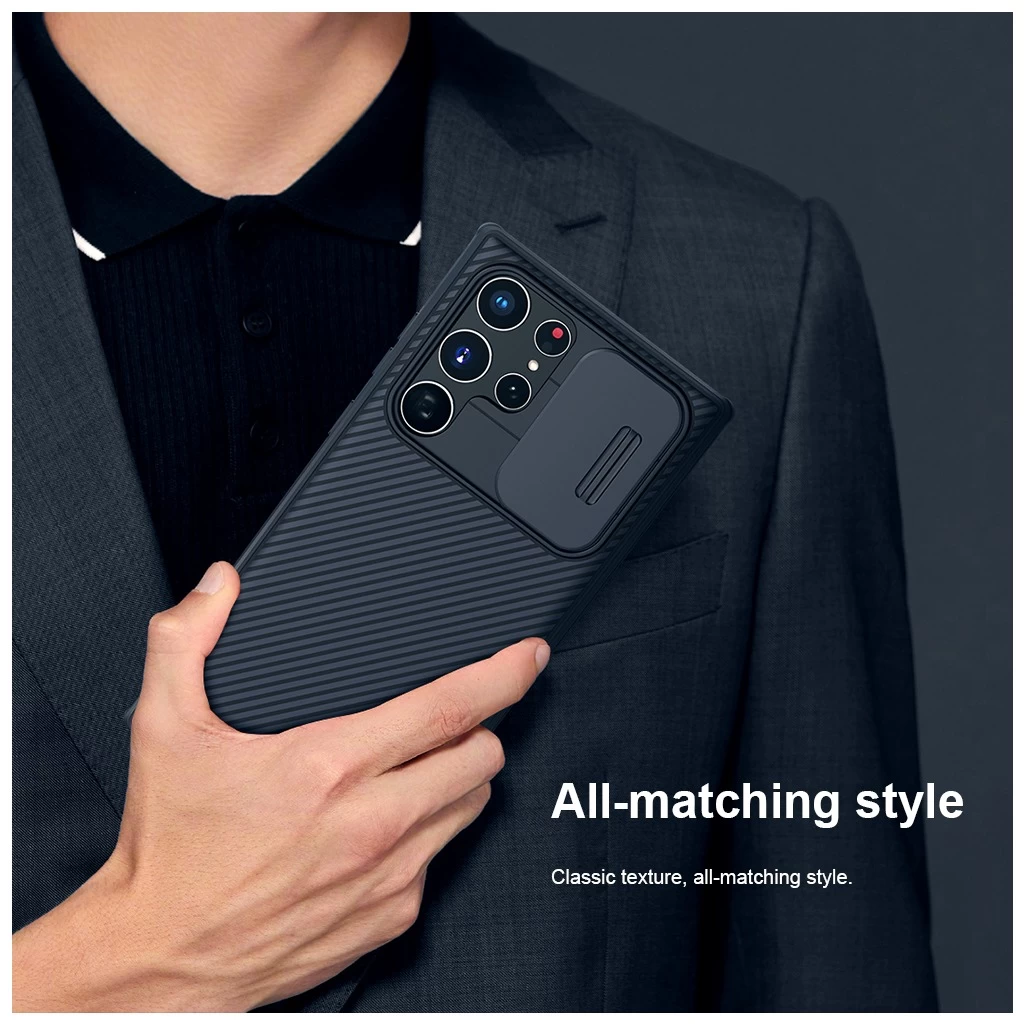 Nillkin CamShield PRO kemény tok a Samsung Galaxy S22 Ultra készülékhez fekete