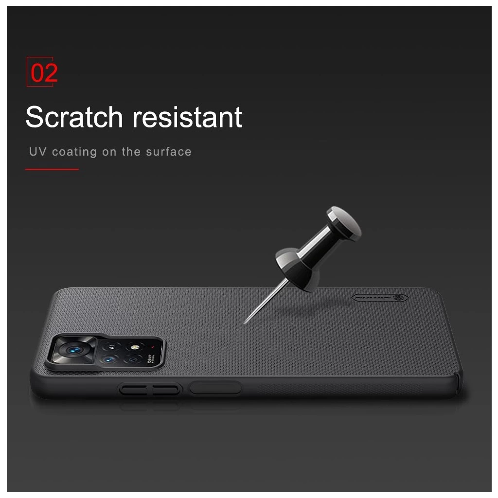 Nillkin Super Frosted hátaltok Xiaomi Redmi Note 11 Pro/11 Pro 5G készülékhez fekete