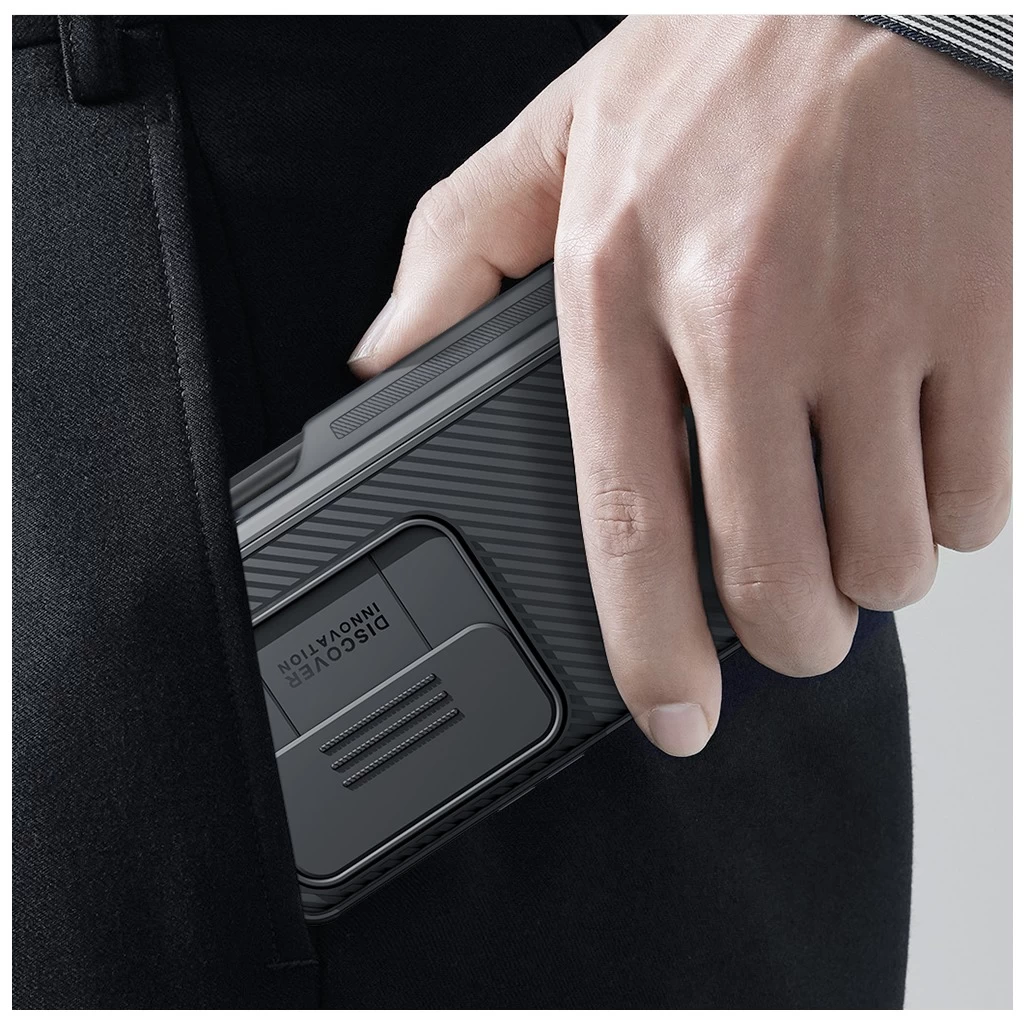 Nillkin CamShield PRO Slot+Stand kemény tok Samsung Galaxy Z Fold 4 5G készülékhez fekete