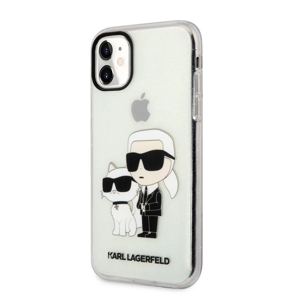 Karl Lagerfeld IML Glitter Karl and Choupette NFT tok iPhone 11 készülékhez átlátszó