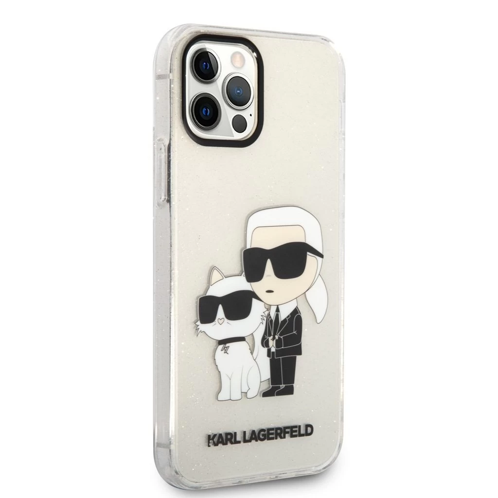 Karl Lagerfeld IML Glitter Karl and Choupette NFT tok iPhone 12/12 Pro készülékhez átlátszó