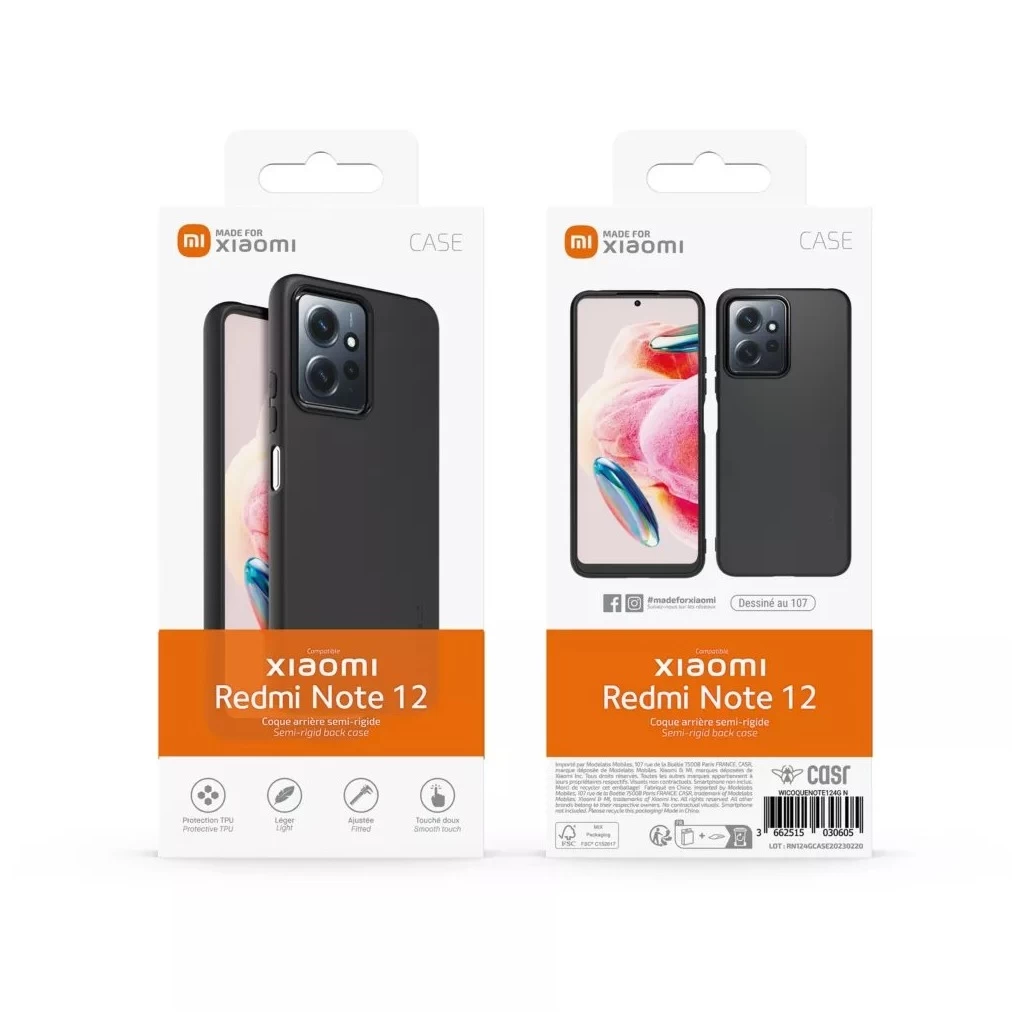 Xiaomi számára készült TPU tok Xiaomi Redmi Note 12 4G készülékhez fekete