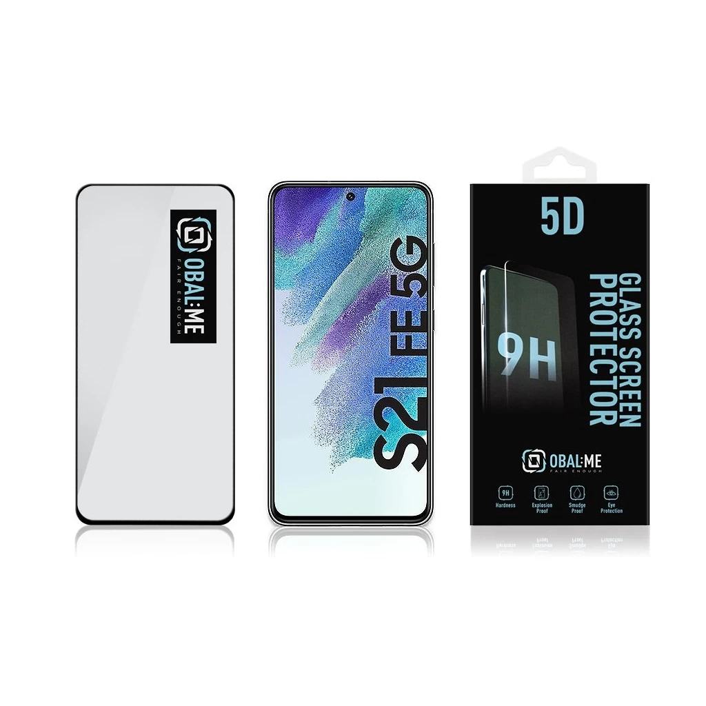 OBAL:ME 5D üveg kijelzővédő Samsung Galaxy S21 FE 5G készülékhez fekete
