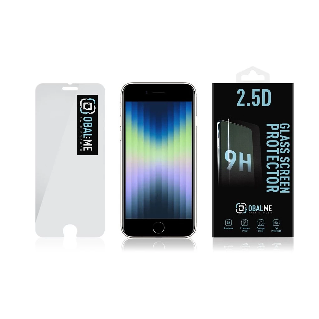 OBAL:ME 2.5D üveg kijelzővédő Apple iPhone 7/8/SE2020/SE2022 készülékhez átlátszó