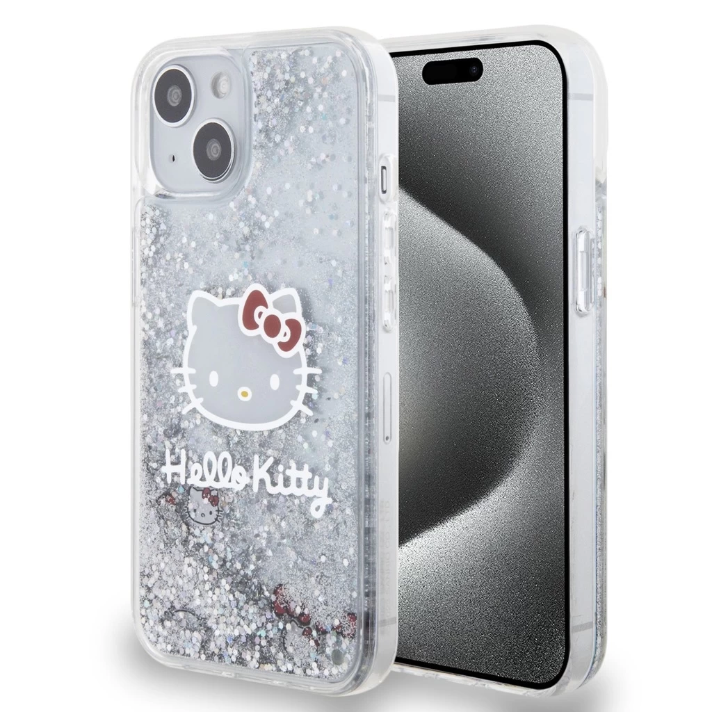 Hello Kitty Liquid Glitter Electroplating Head Logo tok iPhone 13 készülékhez átlátszó