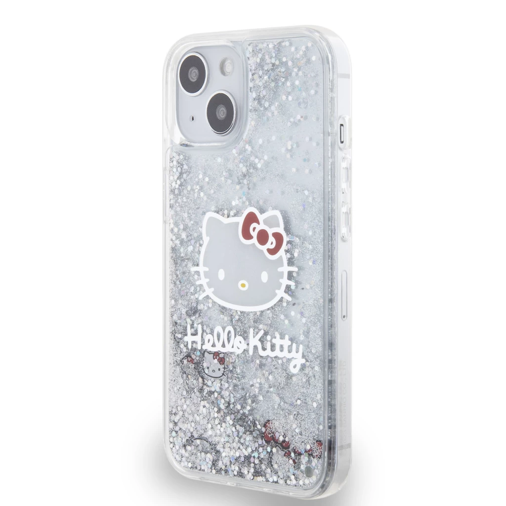 Hello Kitty Liquid Glitter Electroplating Head Logo tok iPhone 13 készülékhez átlátszó