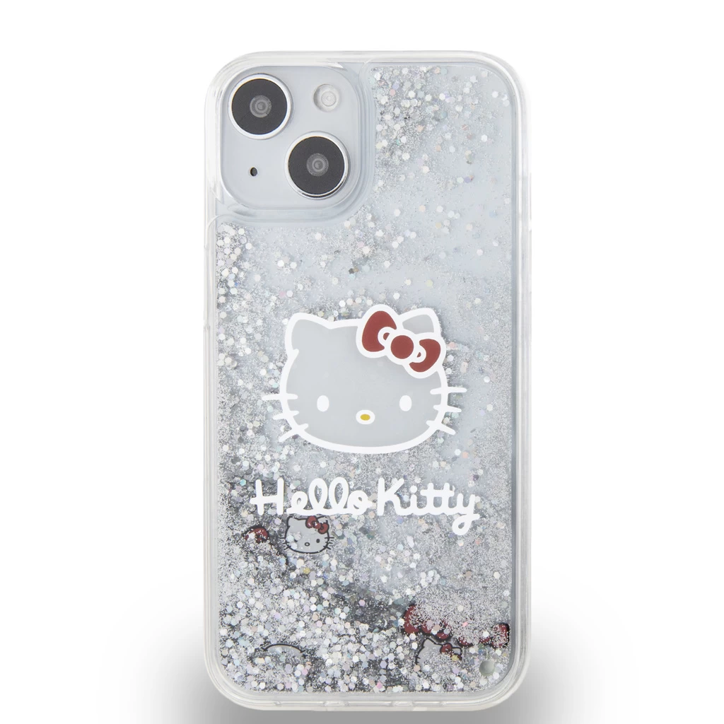 Hello Kitty Liquid Glitter Electroplating Head Logo tok iPhone 13 készülékhez átlátszó