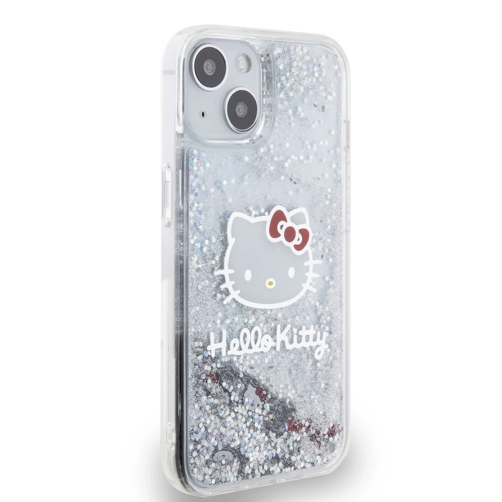 Hello Kitty Liquid Glitter Electroplating Head Logo tok iPhone 13 készülékhez átlátszó