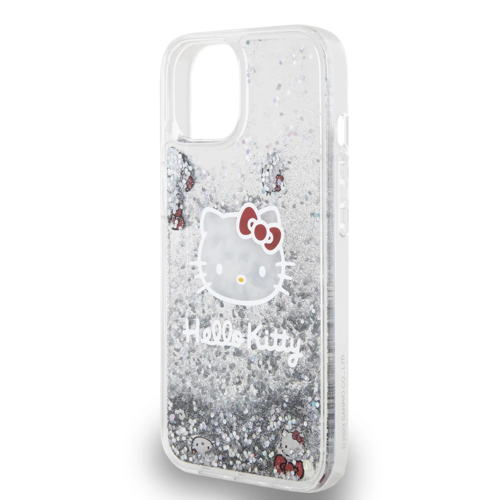 Hello Kitty Liquid Glitter Electroplating Head Logo tok iPhone 13 készülékhez átlátszó