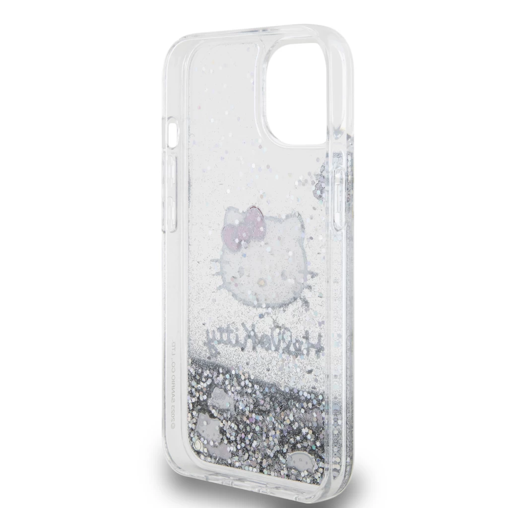 Hello Kitty Liquid Glitter Electroplating Head Logo tok iPhone 13 készülékhez átlátszó