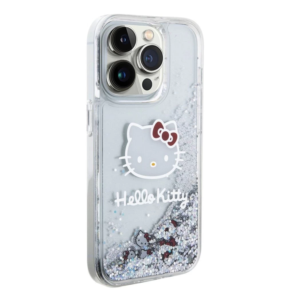 Hello Kitty Liquid Glitter Electroplating Head Logo tok iPhone 13 Pro készülékhez átlátszó