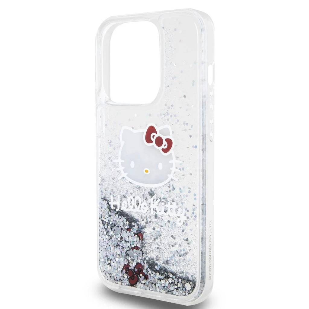 Hello Kitty Liquid Glitter Electroplating Head Logo tok iPhone 13 Pro készülékhez átlátszó