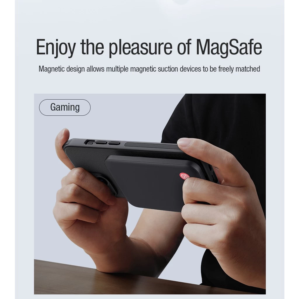 Nillkin Super Frosted PRO Magnetic Back Cover for Apple iPhone 15 készülékhez fekete