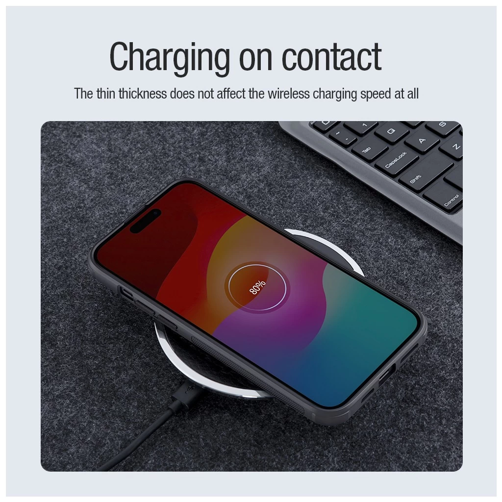 Nillkin Super Frosted PRO Magnetic Back Cover for Apple iPhone 15 készülékhez fekete