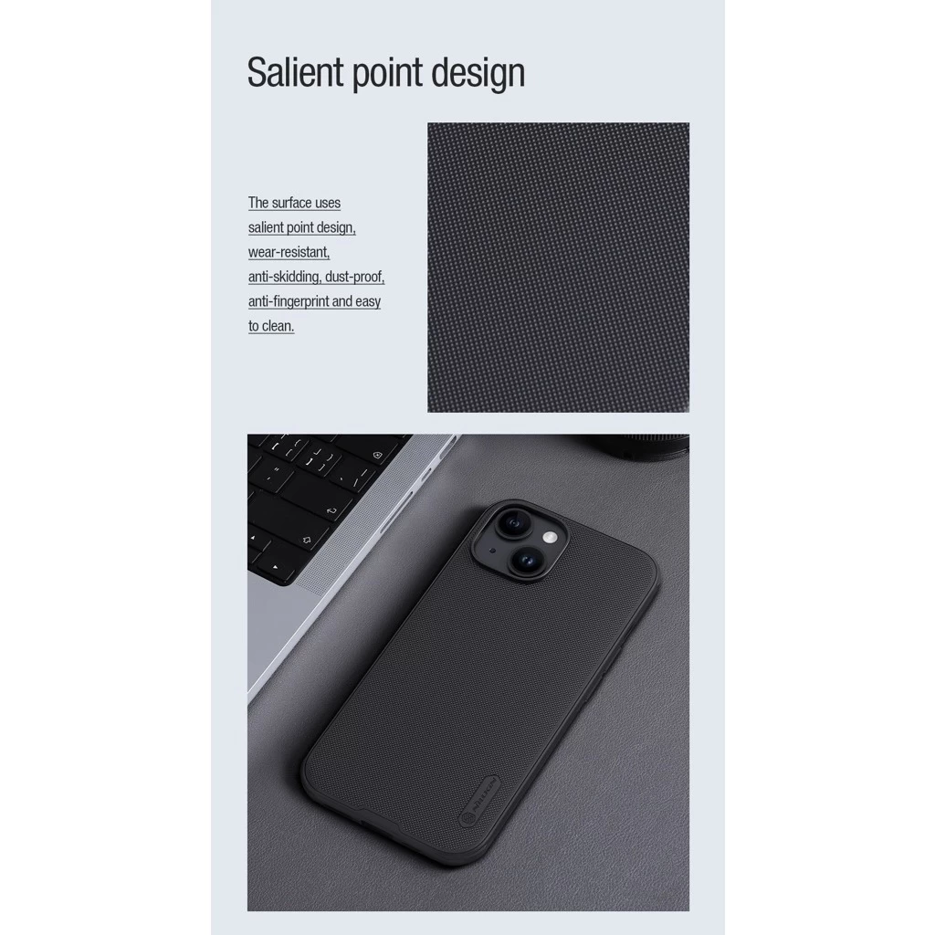 Nillkin Super Frosted PRO Magnetic Back Cover for Apple iPhone 15 készülékhez fekete