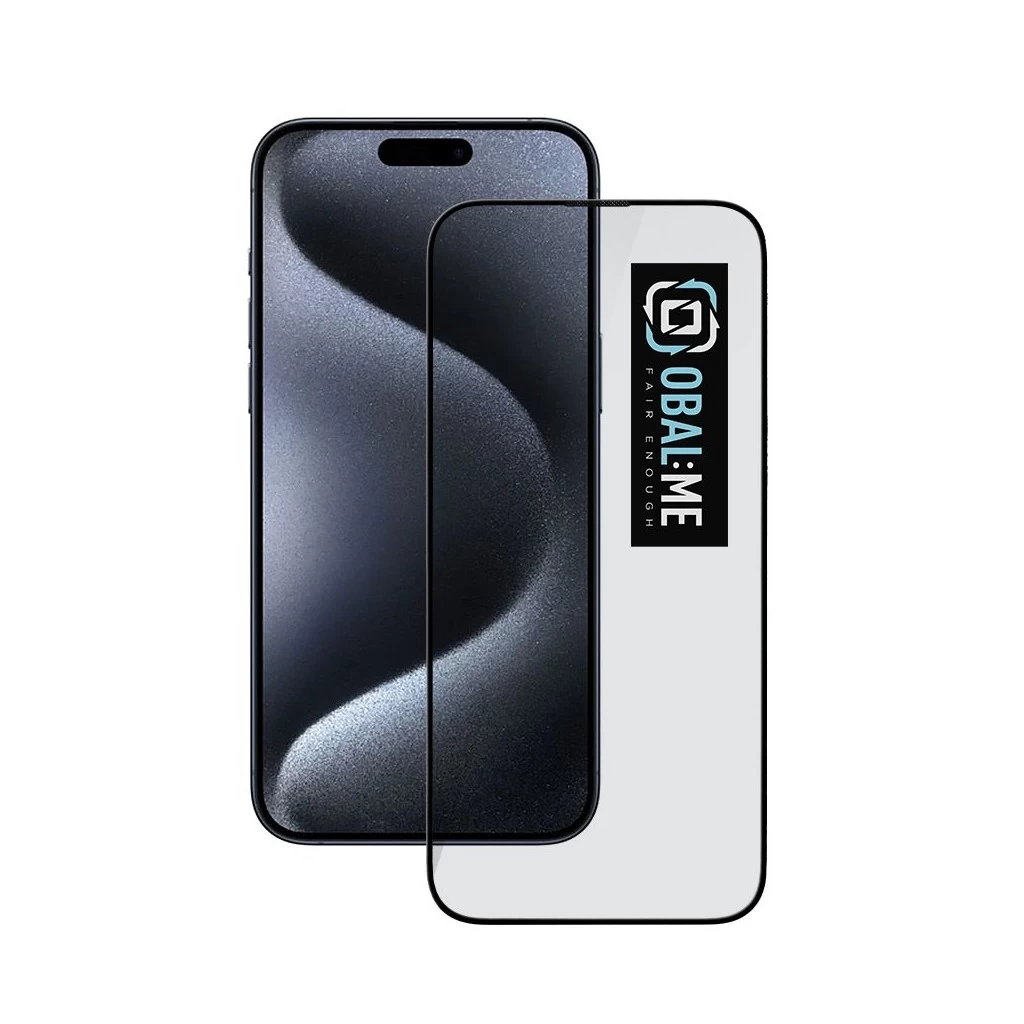 OBAL:ME 5D üveg kijelzővédő Apple iPhone 15 Pro készülékhez fekete