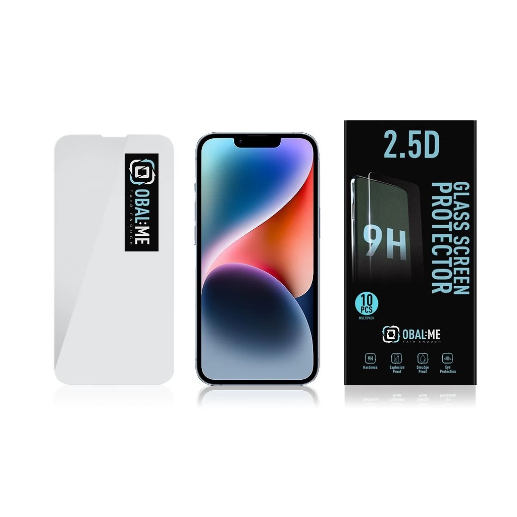 OBAL:ME Multipack 2.5D üveg kijelzővédő Apple iPhone 13/13 Pro/14/16e készülékhez, átlátszó, 10 db