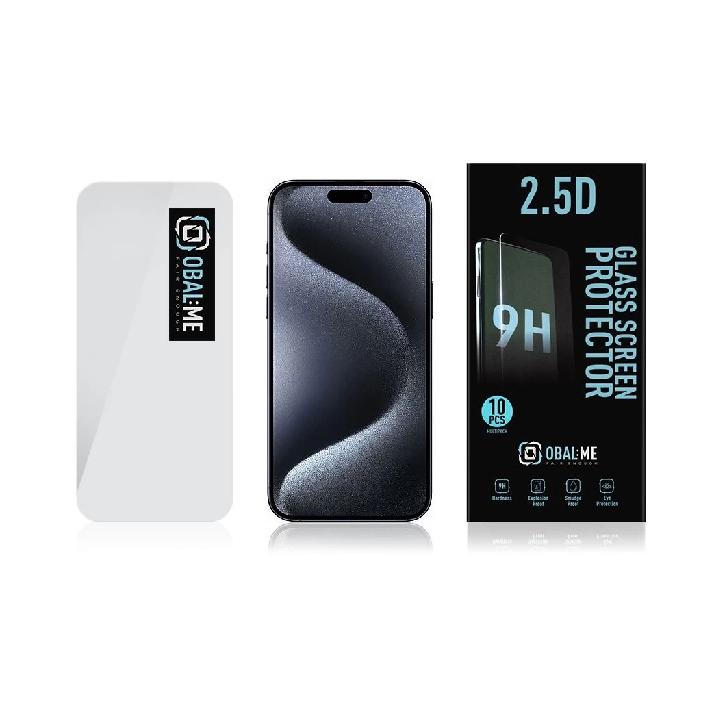 OBAL:ME Multipack 2.5D üvegkijelzővédő for Apple iPhone 15 Pro készülékhez átlátszó (10pcs)