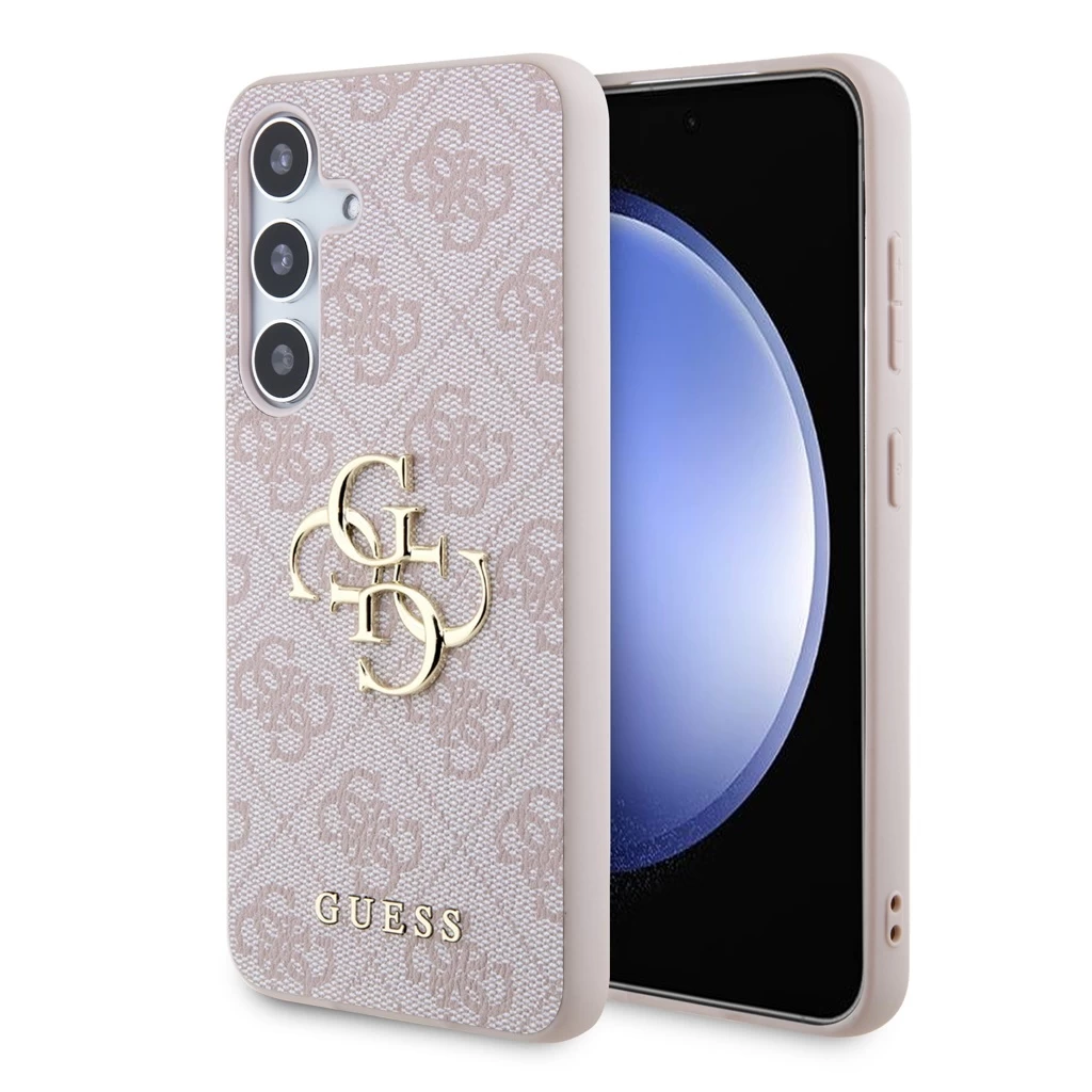 Guess PU 4G Metal Logo tok Samsung Galaxy S24 készülékhez rózsaszín