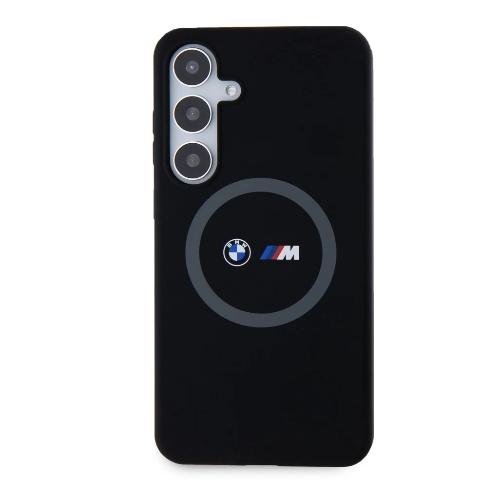 BMW M Printed Round and Logo Magsafe szilikon tok Samsung Galaxy S24+ készülékhez fekete