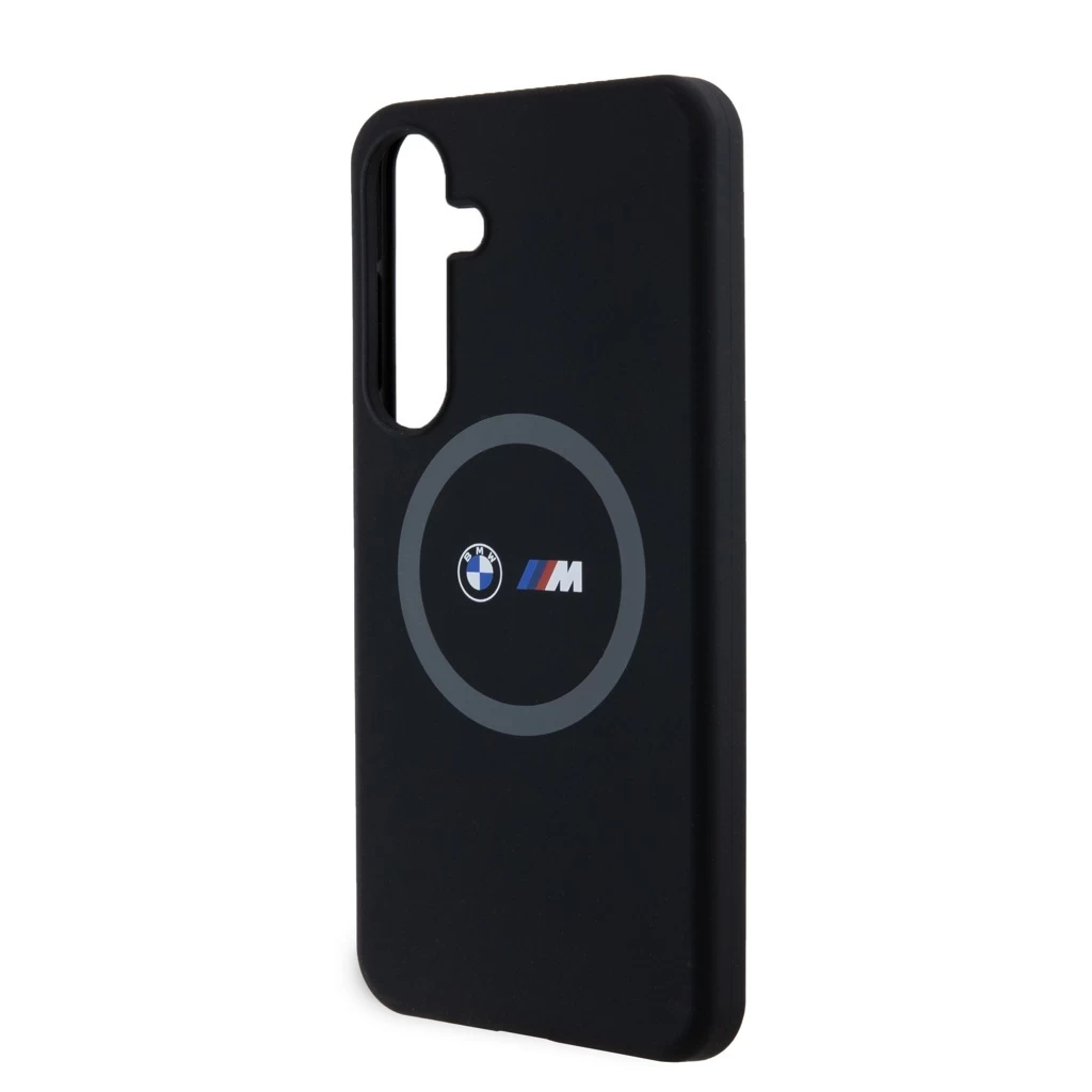 BMW M Printed Round and Logo Magsafe szilikon tok Samsung Galaxy S24+ készülékhez fekete