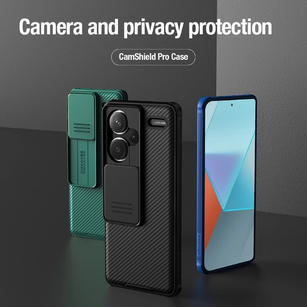 Nillkin CamShield PRO kemény tok Xiaomi Redmi Note 13 Pro+ 5G készülékhez fekete