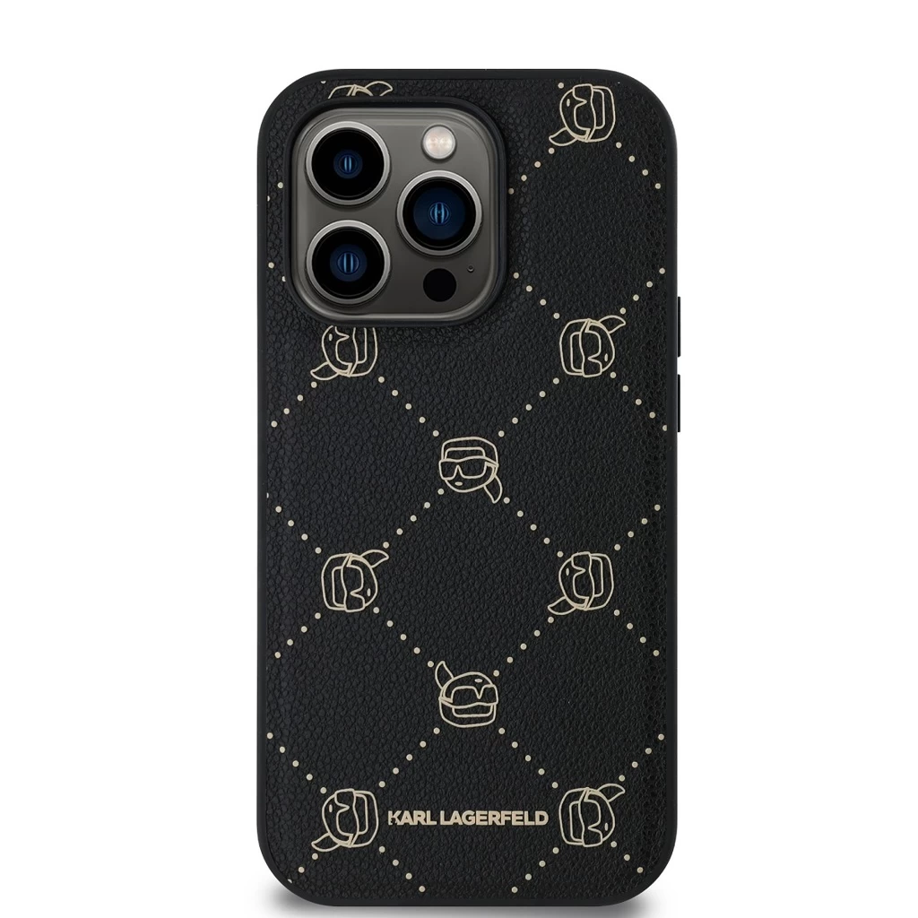 Karl Lagerfeld PU Karl Heads Pattern MagSafe tok iPhone 14 Pro Max készülékhez fekete