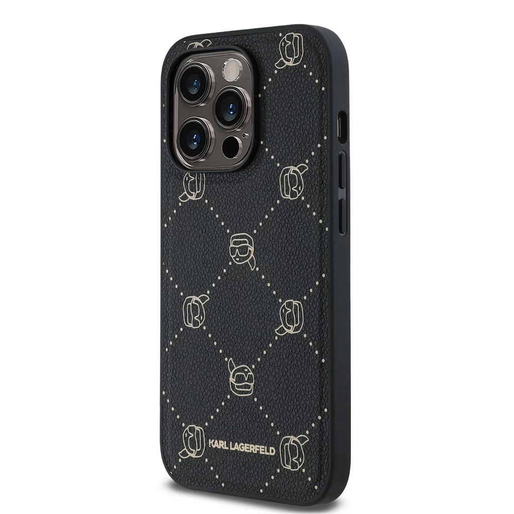 Karl Lagerfeld PU Karl Heads Pattern MagSafe tok iPhone 14 Pro Max készülékhez fekete