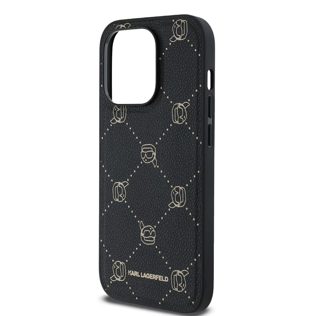 Karl Lagerfeld PU Karl Heads Pattern MagSafe tok iPhone 14 Pro Max készülékhez fekete