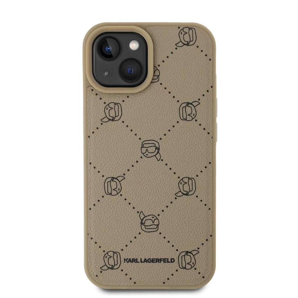 Karl Lagerfeld PU Karl Heads Pattern MagSafe tok iPhone 15 készülékhez bézs