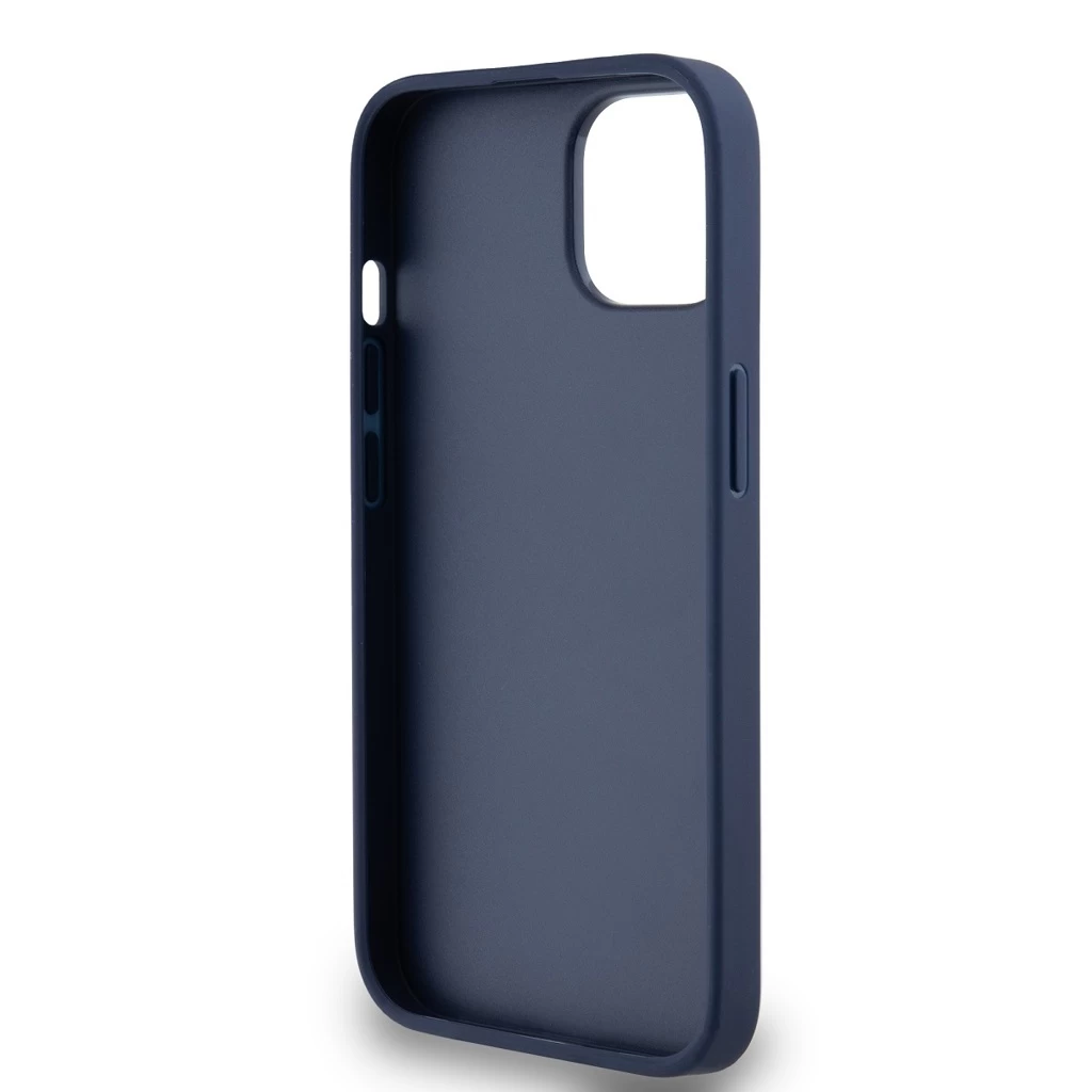 DKNY PU bőr Repeat Pattern Tonal Stripe tok iPhone 14 készülékhez kék