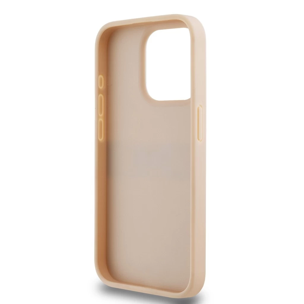 DKNY PU Leather Repeat Pattern Tonal Stripe tok iPhone 15 Pro Max készülékhez rózsaszín