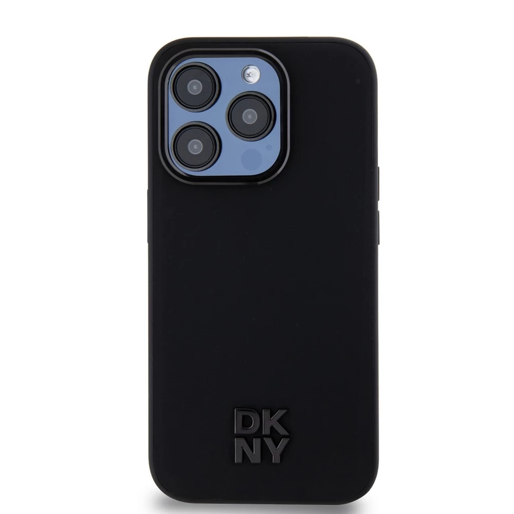 DKNY PU Leather Stack Logo Magsafe tok iPhone 15 Pro Max készülékhez fekete